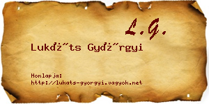 Lukáts Györgyi névjegykártya